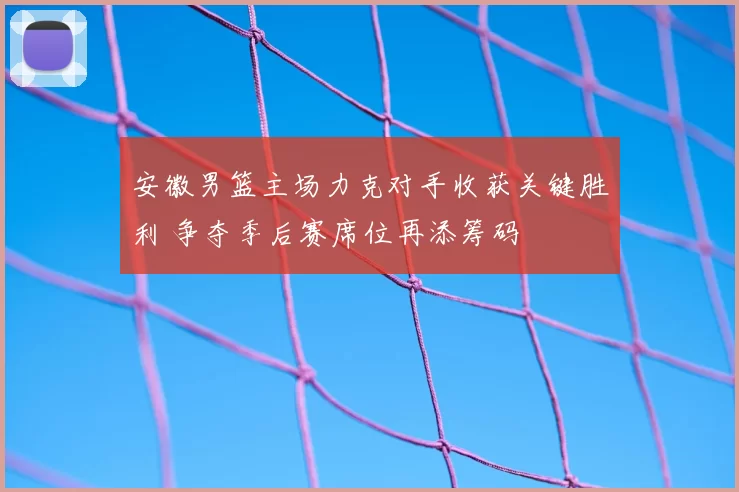 安徽男篮主场力克对手收获关键胜利 争夺季后赛席位再添筹码